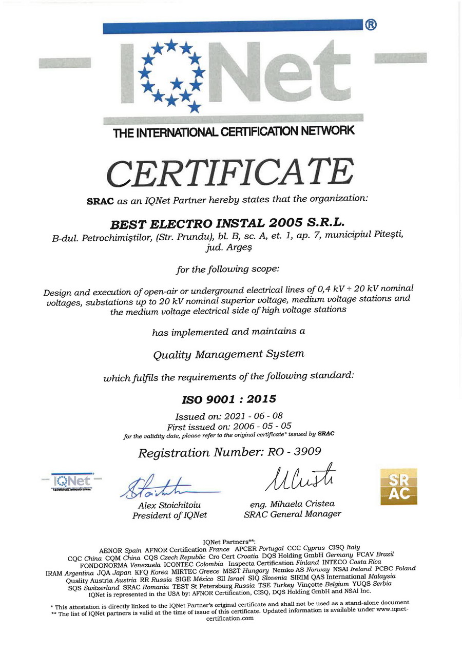SR EN ISO 9001 : 2015